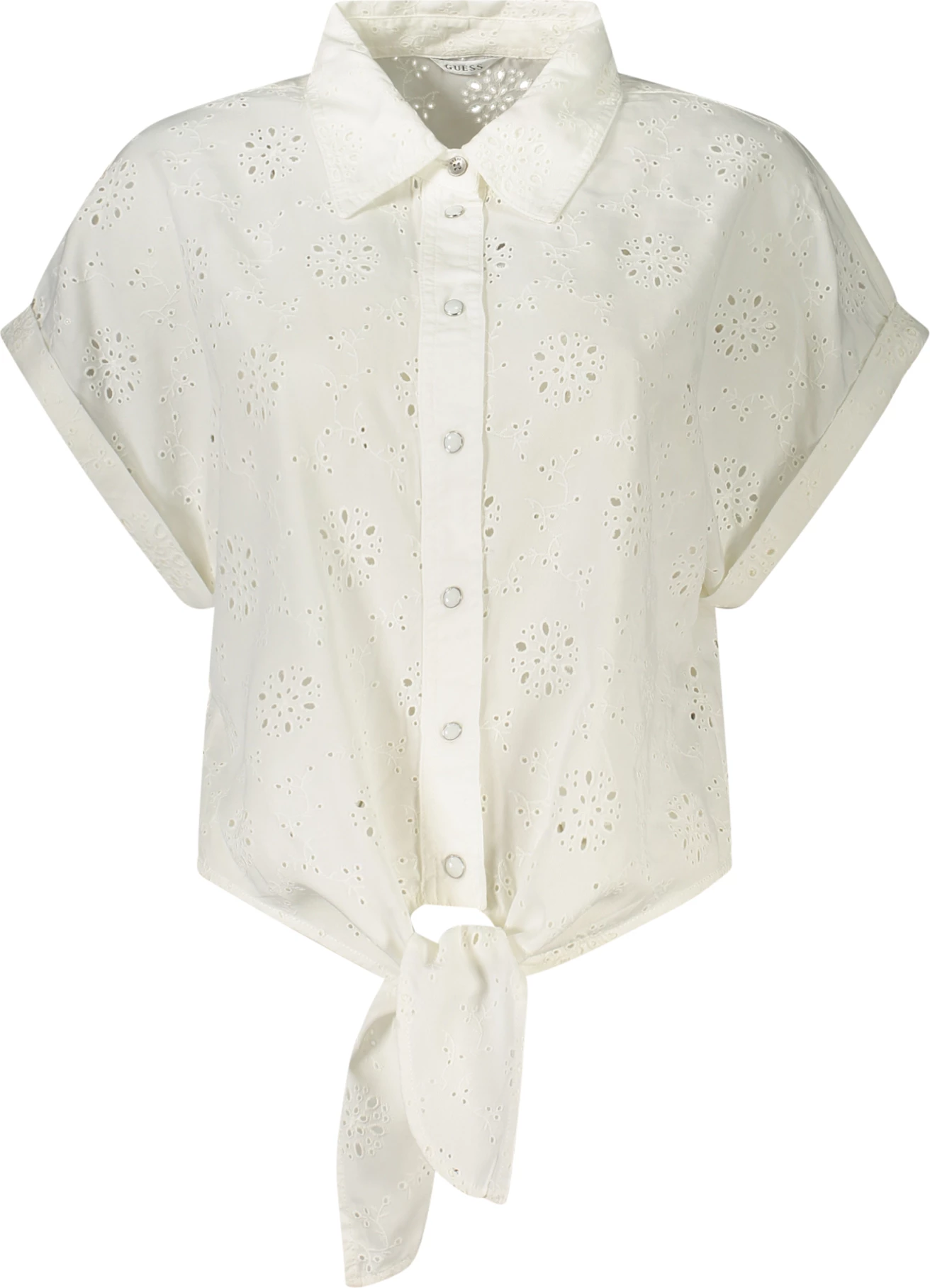 Këmishë për femra GUESS JEANS me mëngë të shkurta, e bardhë