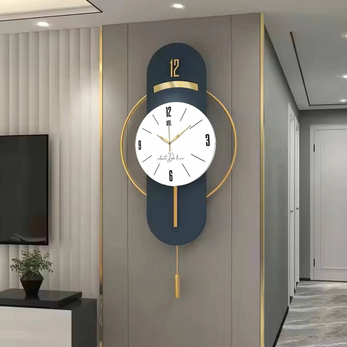Orë muri dekorative Wallity, ngjyrë blu e errët, Vlnt101