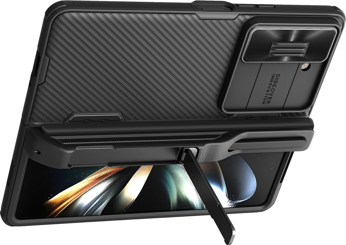 Mbështjellës Nillkin CamShield Fold Case për Samsung Galaxy Z Fold 5, me mbajtëse për stilolaps, e zezë