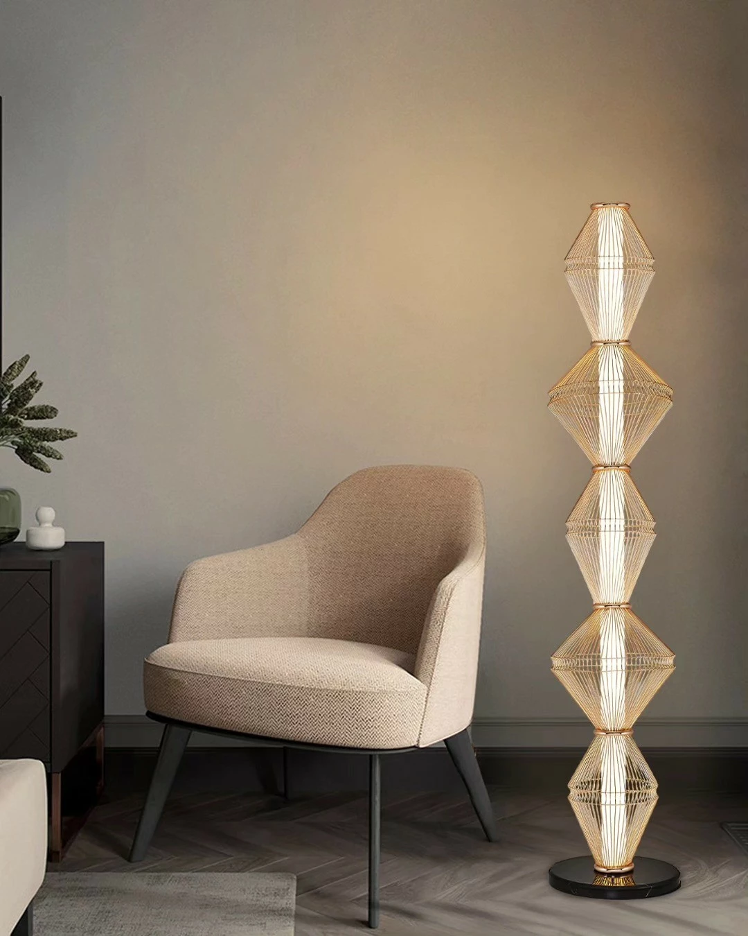 Llambë dyshemeje Opviq, 3224-L2-03, e verdhë