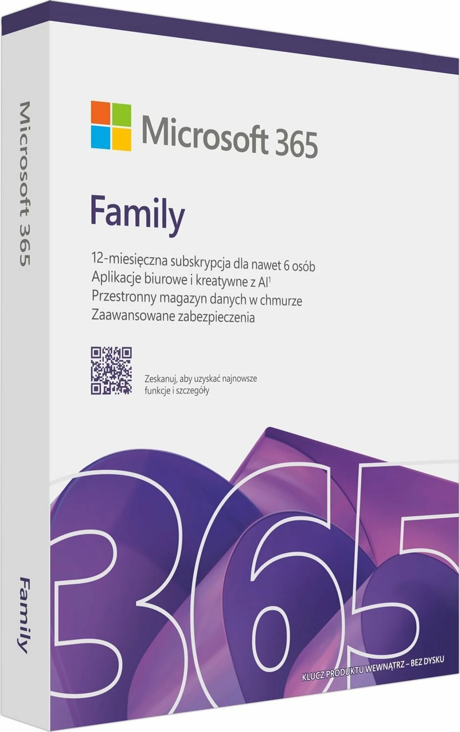 Licencë Microsoft Microsoft 365 Family EP2-32382, 12 muaj, 6 përdorues, 6TB OneDrive, gjuhë polonisht (PL), produkt fizik