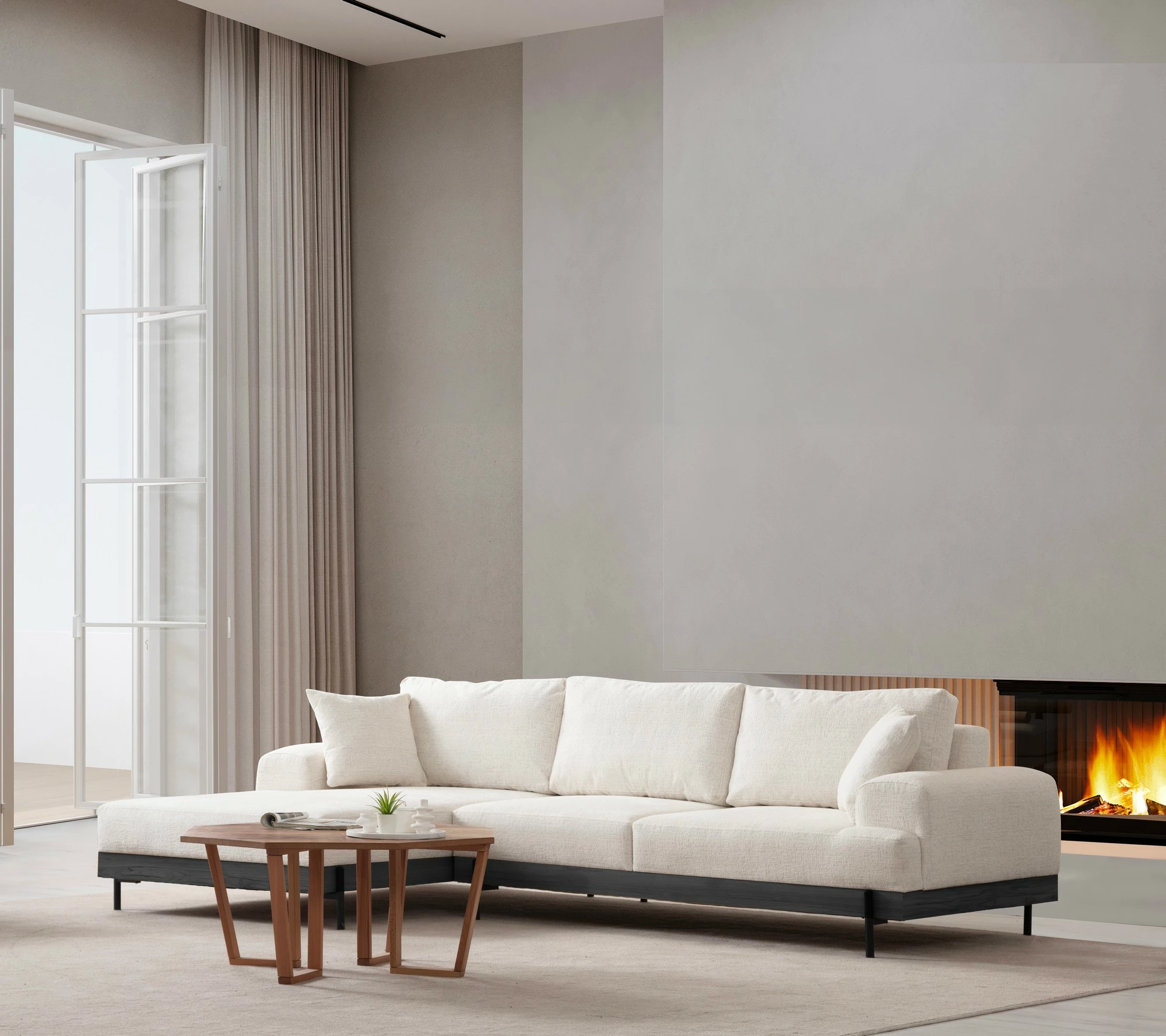 Këndare Atelier del Sofa, e zezë majtas - e bardhë