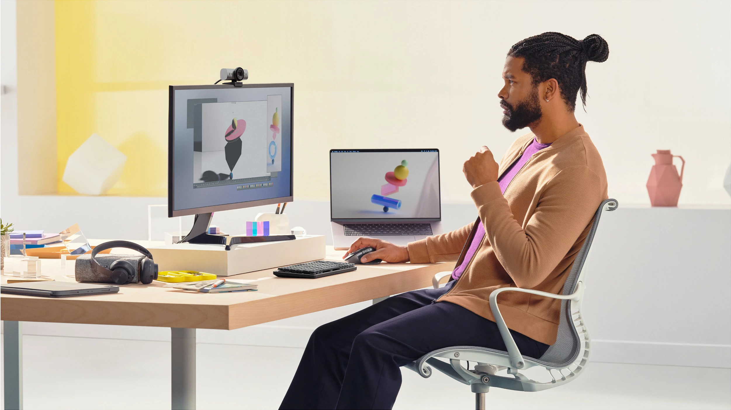 Maus Logitech MX Master 3S për Mac, Wireless, 8000 DPI, E zezë, Argjendtë