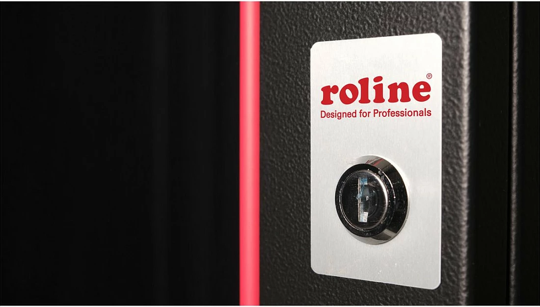 Kabinet rrjeti muror ROLINE Pro 9U, 19", 450x600 mm, derë xhami me kyç, i zi