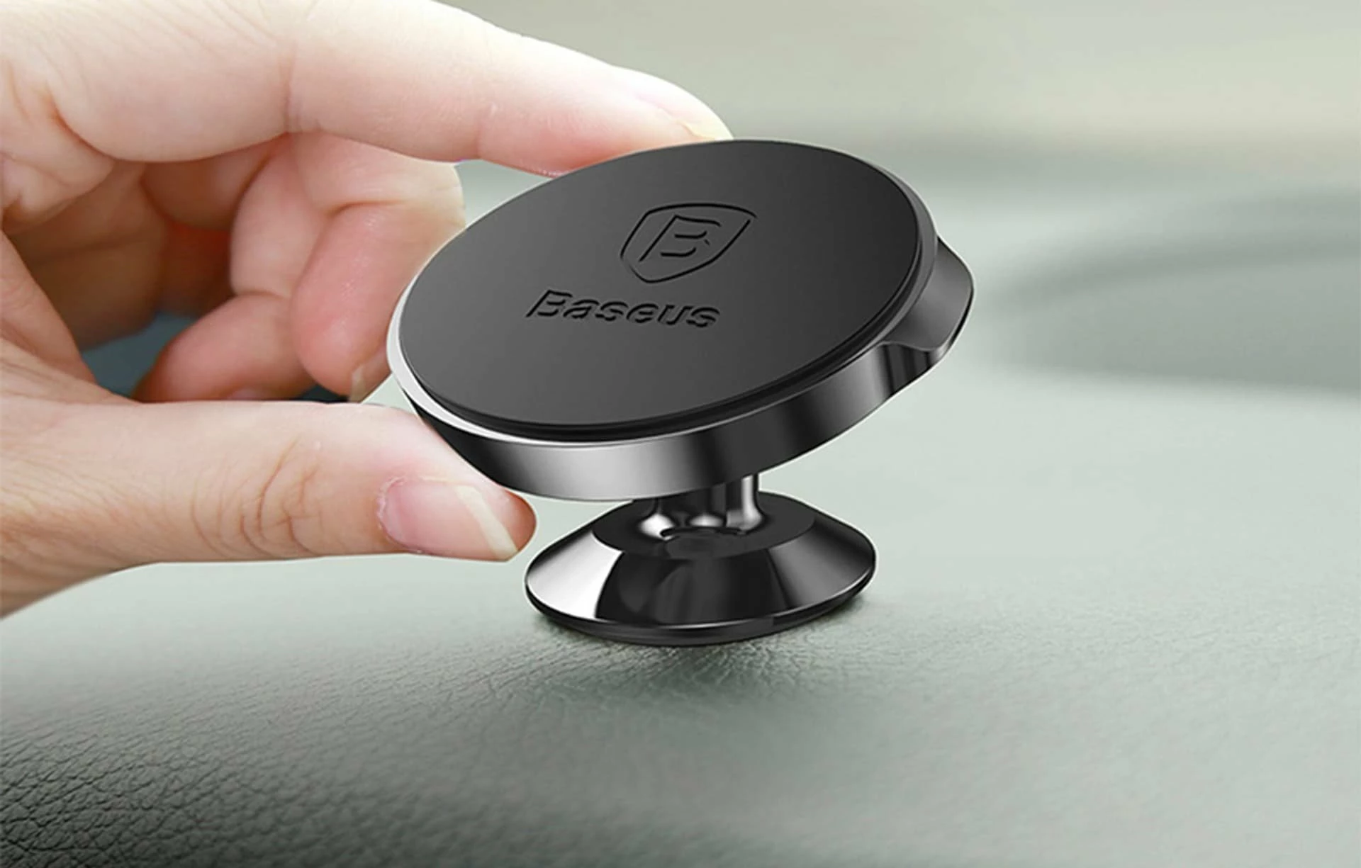 Mbajtës magnetik për celular Baseus Small Ears, rrotullim 360°, montim në kroskot, i zi
