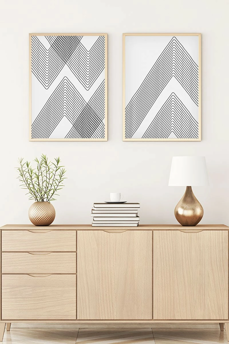 Pikturë dekorative me kornizë, MDF, 2 copë, Wallity, Huhu73, 50x35cm