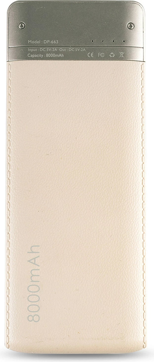 Powerbank RealPower PB-8000 Fashion, 8000 mAh, 2x USB, Black/Champagne