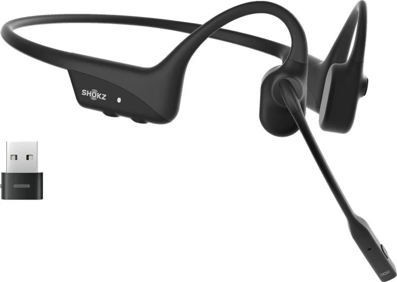 Kufje SHOKZ OpenComm2 UC 2025 Upgrade, Bluetooth, Wireless, Mikrofon Boom, E zezë