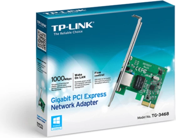Kartelë rrjeti PCIe Gigabit TP-LINK TG-3468, 1x RJ45, 10/100/1000Mbps, jeshile