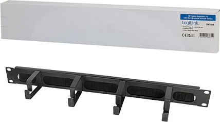 Panel menaxhimi kabllosh LogiLink 19" 1U, me 4 mbajtëse çeliku, gri
