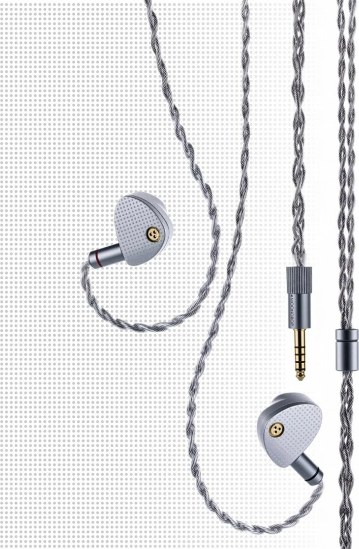 Kufje in-ear Moondrop Aria 2, 3.5mm, 0.78mm 2-pin, 1.2m, semi-open, 33Ω, argjendtë/gri