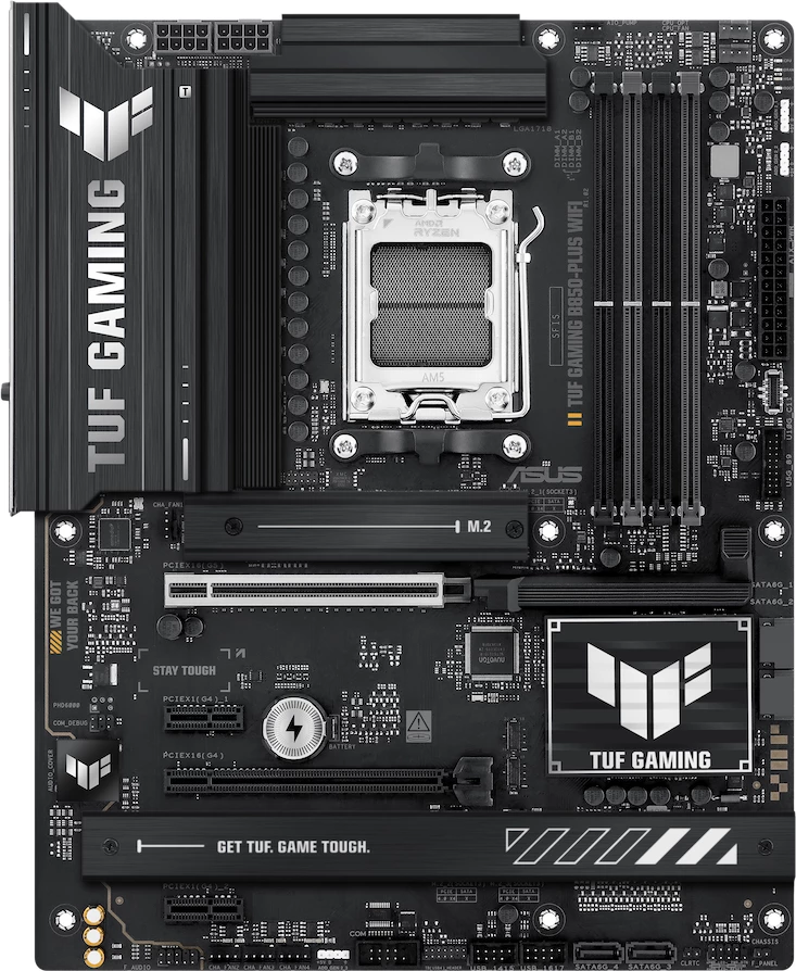 Pllakë amë ASUS TUF Gaming B850-Plus WiFi, AM5, ATX, AMD B850, DDR5, 3x M.2, 4x SATA, PCIe 5.0, 2.5GbE, WiFi 7, Bluetooth 5.4