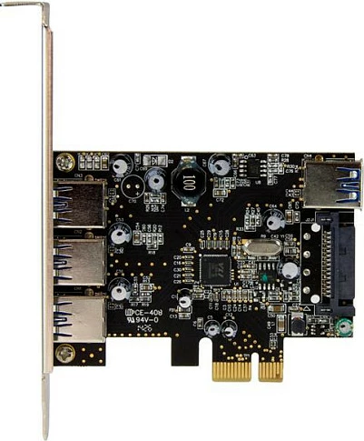 Kartë PCIe StarTech PEXUSB3S42V, 4x USB 3.2 Gen 1, UASP, full-height/low-profile, e zezë/inoks