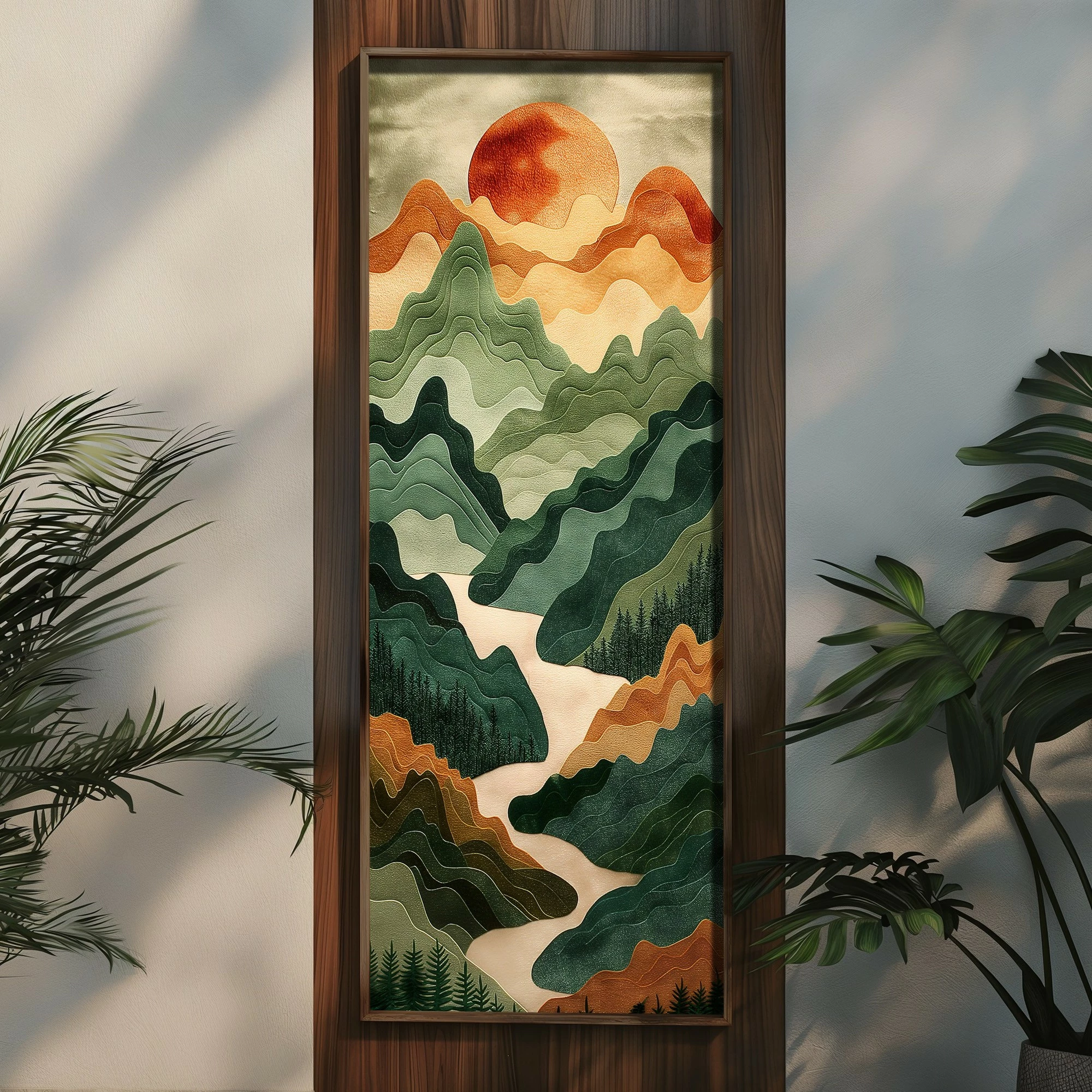 Pikturë dekorative me kornizë MDF, Wallity, LONG015-S/120-40, shumëngjyrëshe, 40x120cm