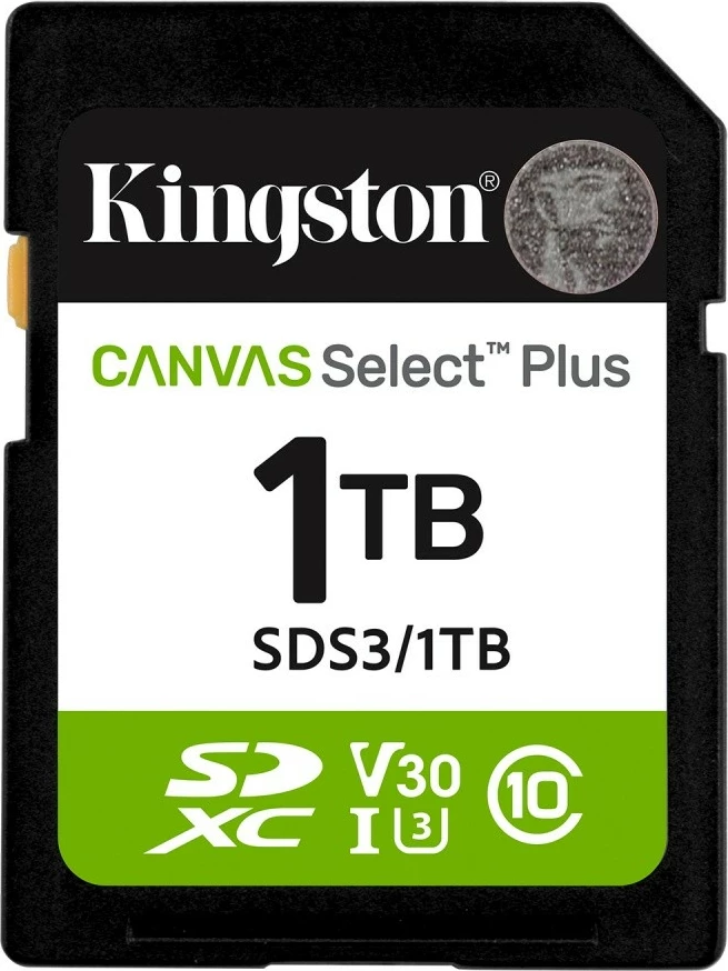 Kartelë memorie Kingston Canvas Select Plus Gen3, 1TB, SDXC, Class10, UHS-I, V30, 150MB/s
