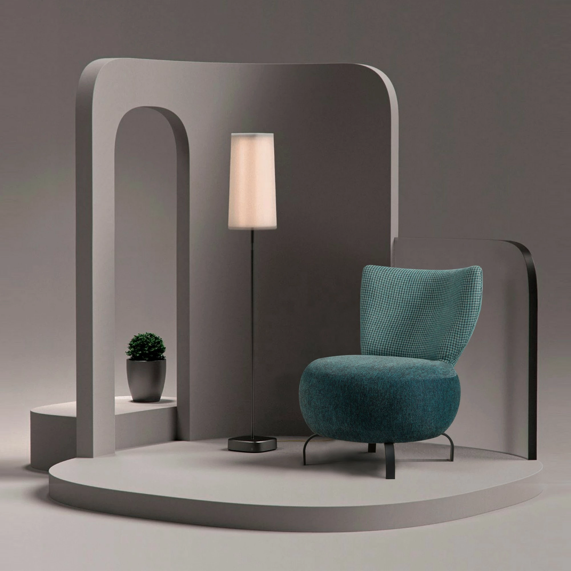 Karrige krahu Atelier del Sofa, Loly, ngjyrë tyrkiz