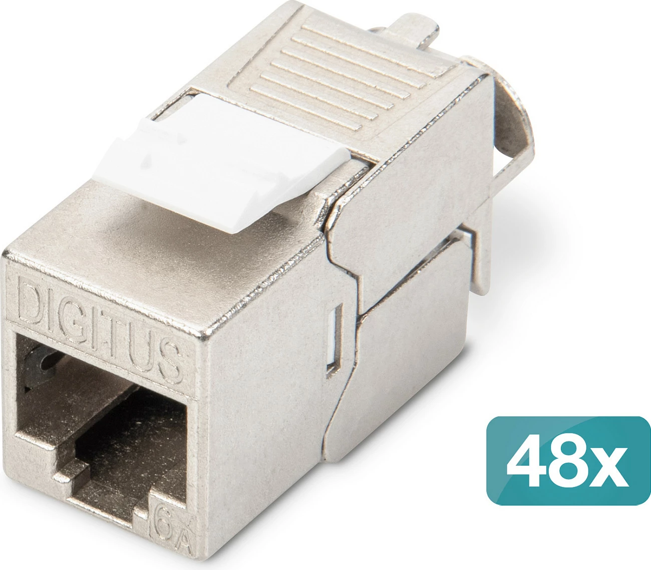 Keystone Jack Digitus Cat6A RJ45-LSA, i blindum, 500MHz, 48 copë, argjendtë