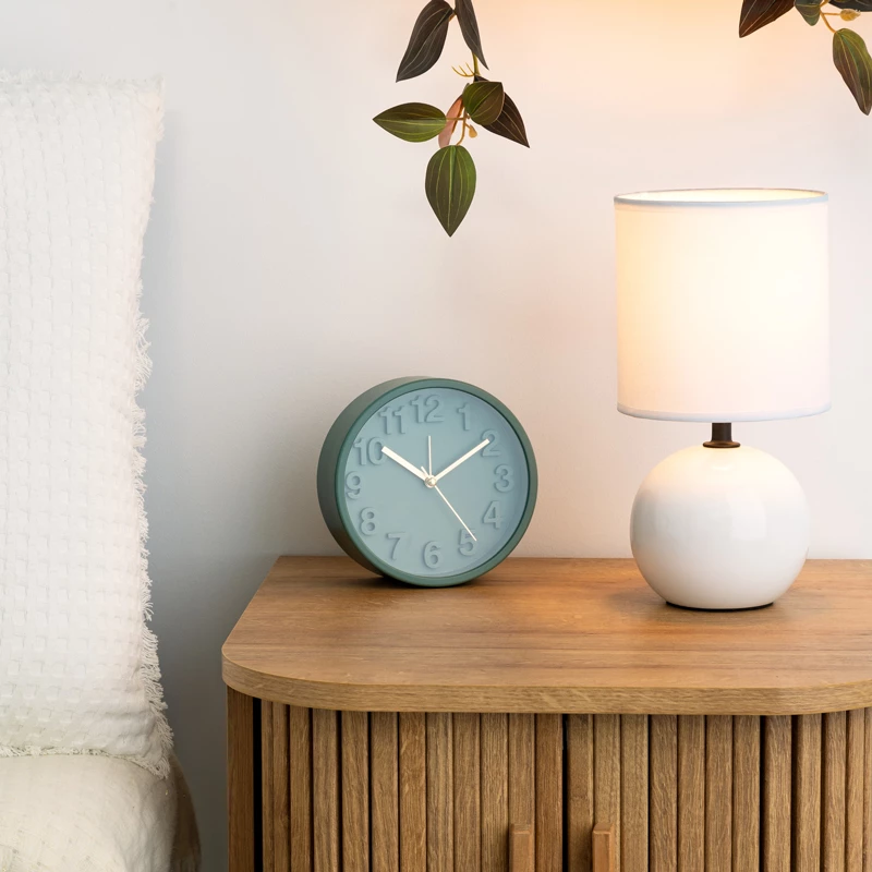 Llambë tavoline PWL-1210 E14 60W qeramike ngjyrë e bardhë me shkëlqim D13x25cm