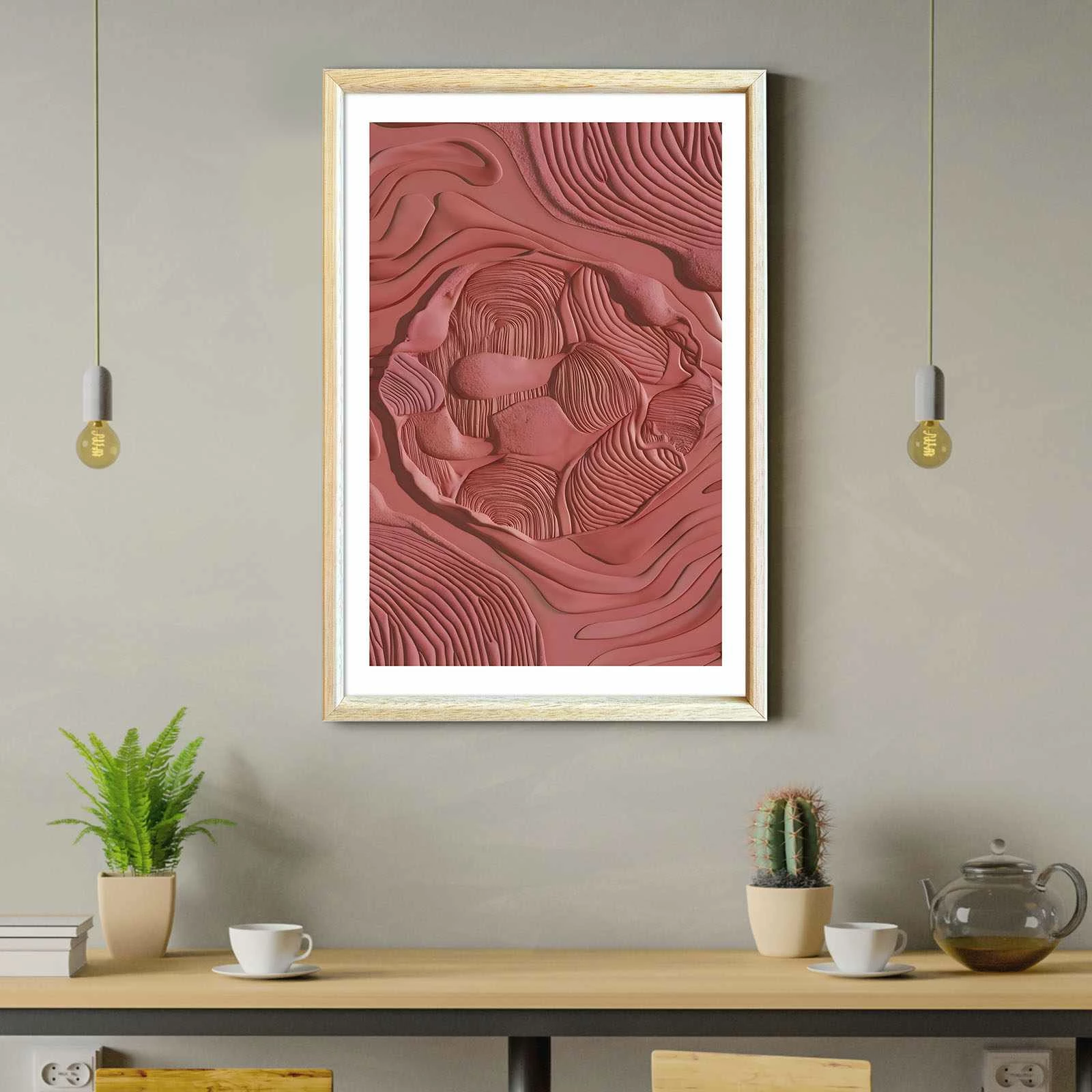 Pikturë dekorative me kornizë MDF Wallity, Ahswabisabi-001, 42x62cm