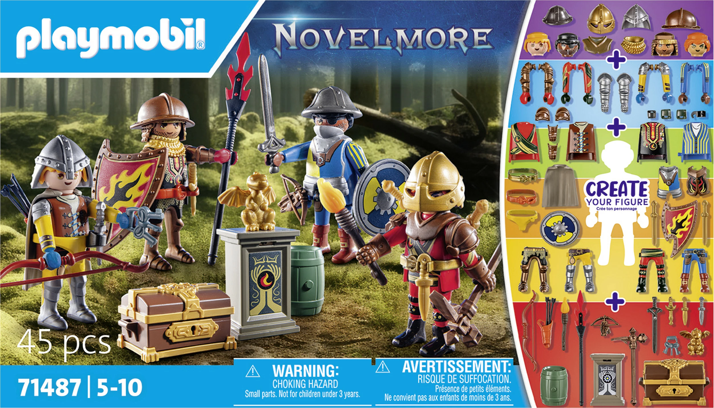 Set figurina Playmobil Novelmore My Figures 71487, Kalorës i Novelmore, 45 copë, shumëngjyrësh