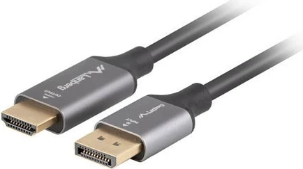 Kabëll DisplayPort në HDMI Lanberg 1m 4K, zi-hiri