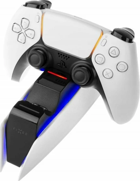 Stacion karikimi i dyfishtë Fixed FIXPS5-DCC-BW për kontrollor PS5 DualSense, USB-C 5V/2A, bardhë/zi