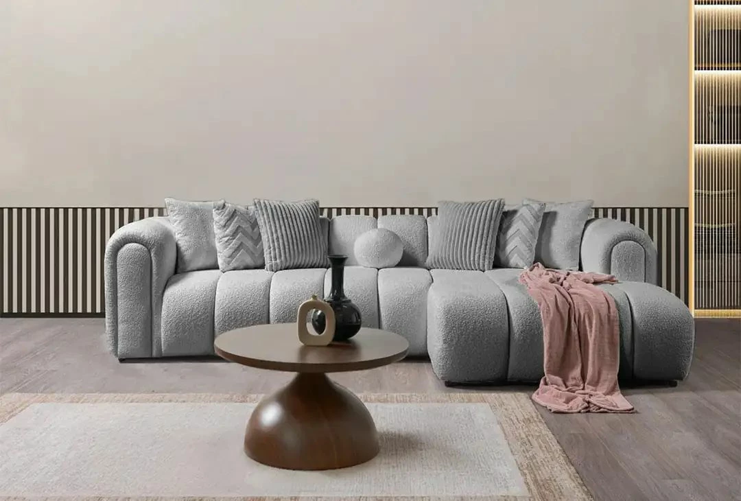 Këndare Atelier del Sofa, N-Line, e djathtë, ngjyrë gri