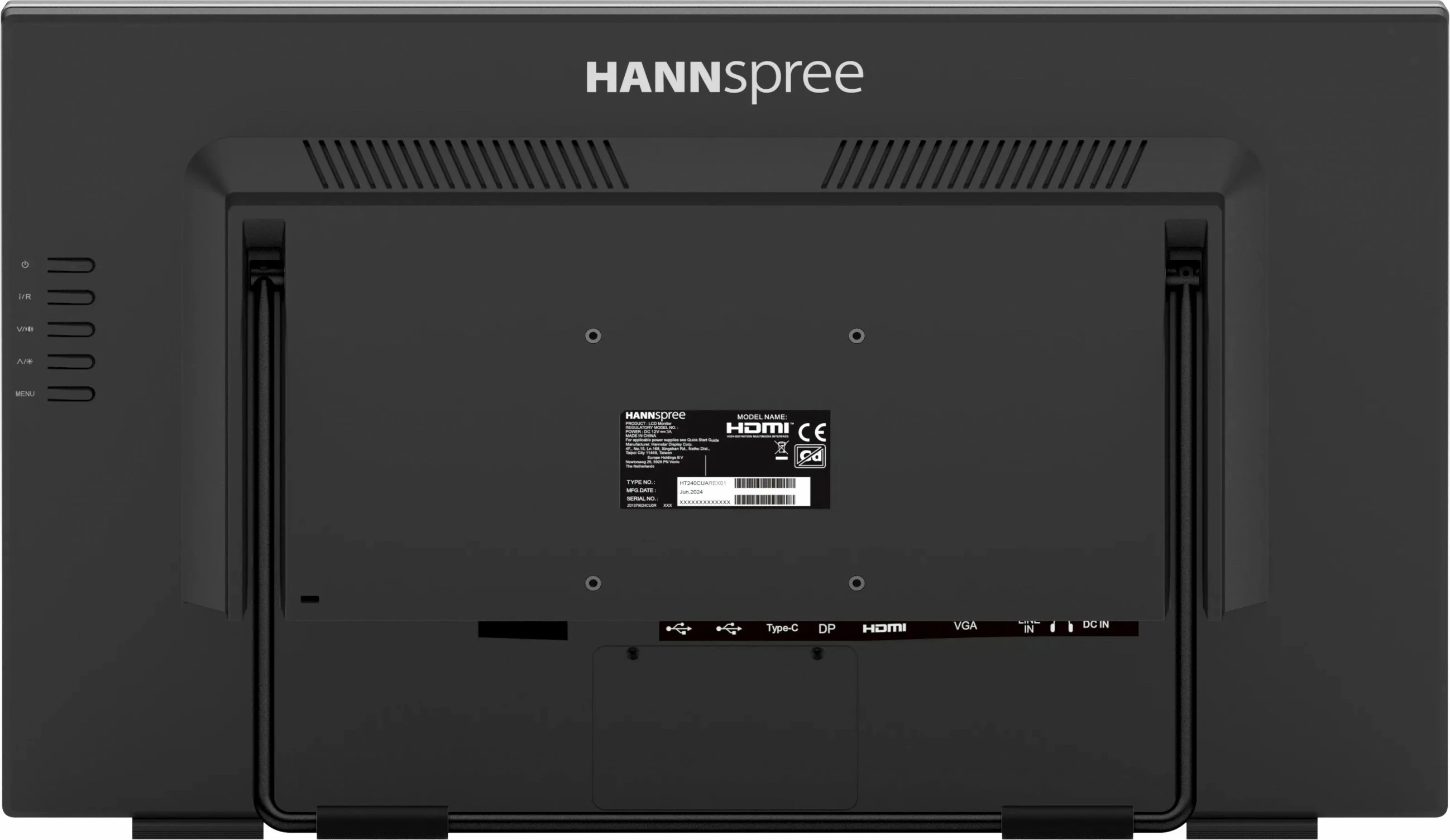 Monitor Hannspree HT240CUA 23.8 inç, Full HD, Touchscreen, HDMI+DP+USB-C, e zezë
