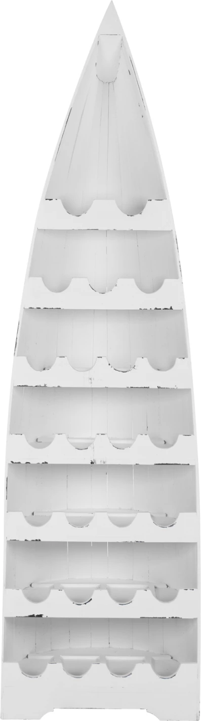 Raft vertikal për shishe, formë anije, dru mahogany, FH9494, 55x30x195H cm