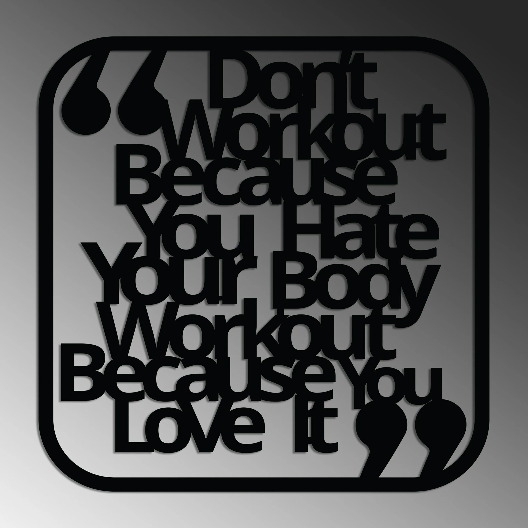 Aksesor dekorativ metalik për mur, Wallity, Don't Workout
