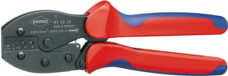 Vegël krimpimi Knipex 97 52 38, 220mm, çelik, doreza kaltër-kuqe
