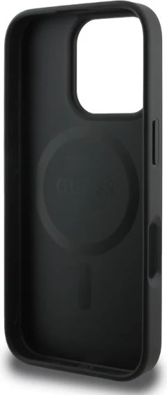 Mbështjellës Guess 4G Printed Stripes MagSafe për iPhone 16 Pro Max, i zi