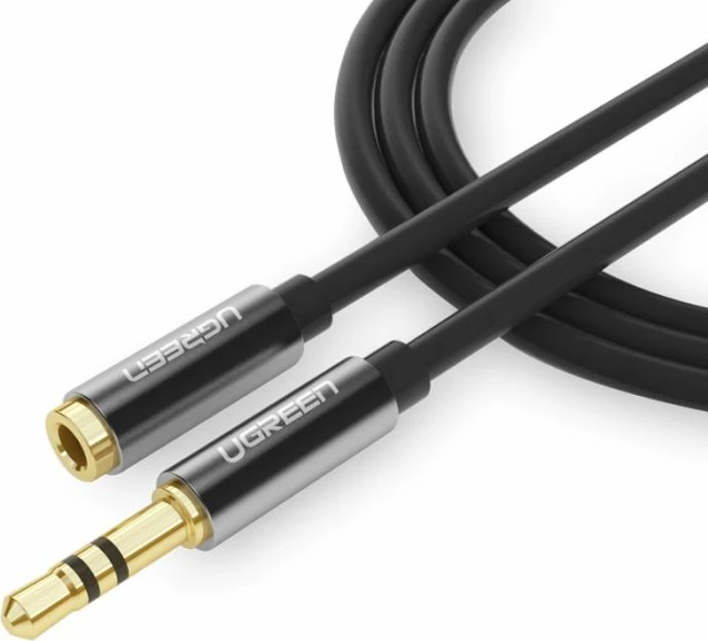 Kabllo zgjatimi audio 3.5mm UGREEN 10593, mashkull-në-femër, 1.5 m, e zezë