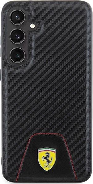 Mbështjellës Ferrari Carbon Stitched Bottom për Samsung Galaxy S24+, i zi