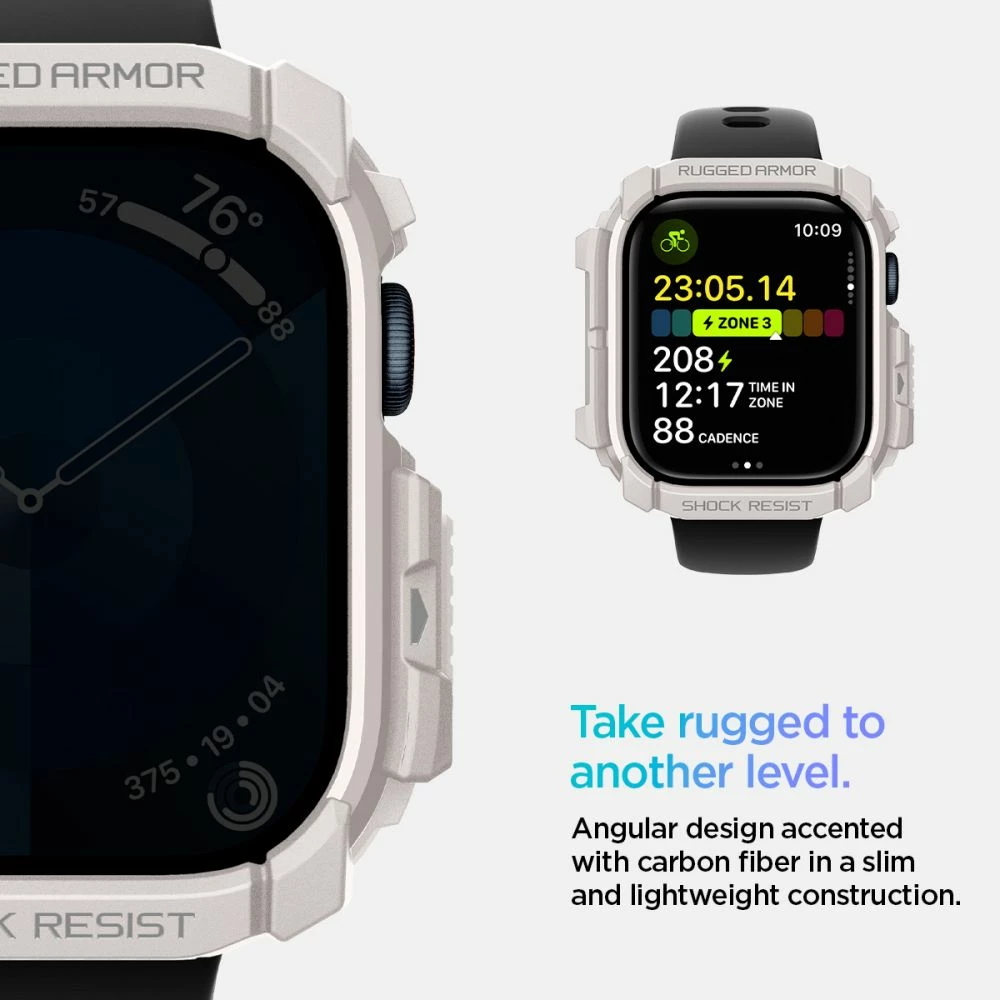 Mbështjellës Spigen Rugged Armor për Apple Watch 10 46mm, Bezhe