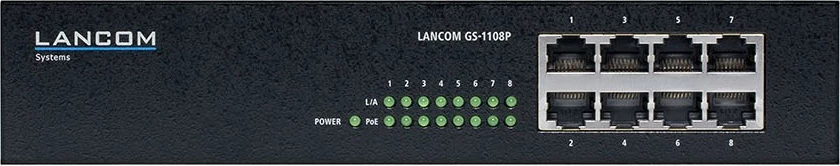 Switch LANCOM GS-1108P, 8 porte Gigabit, PoE, rackmount