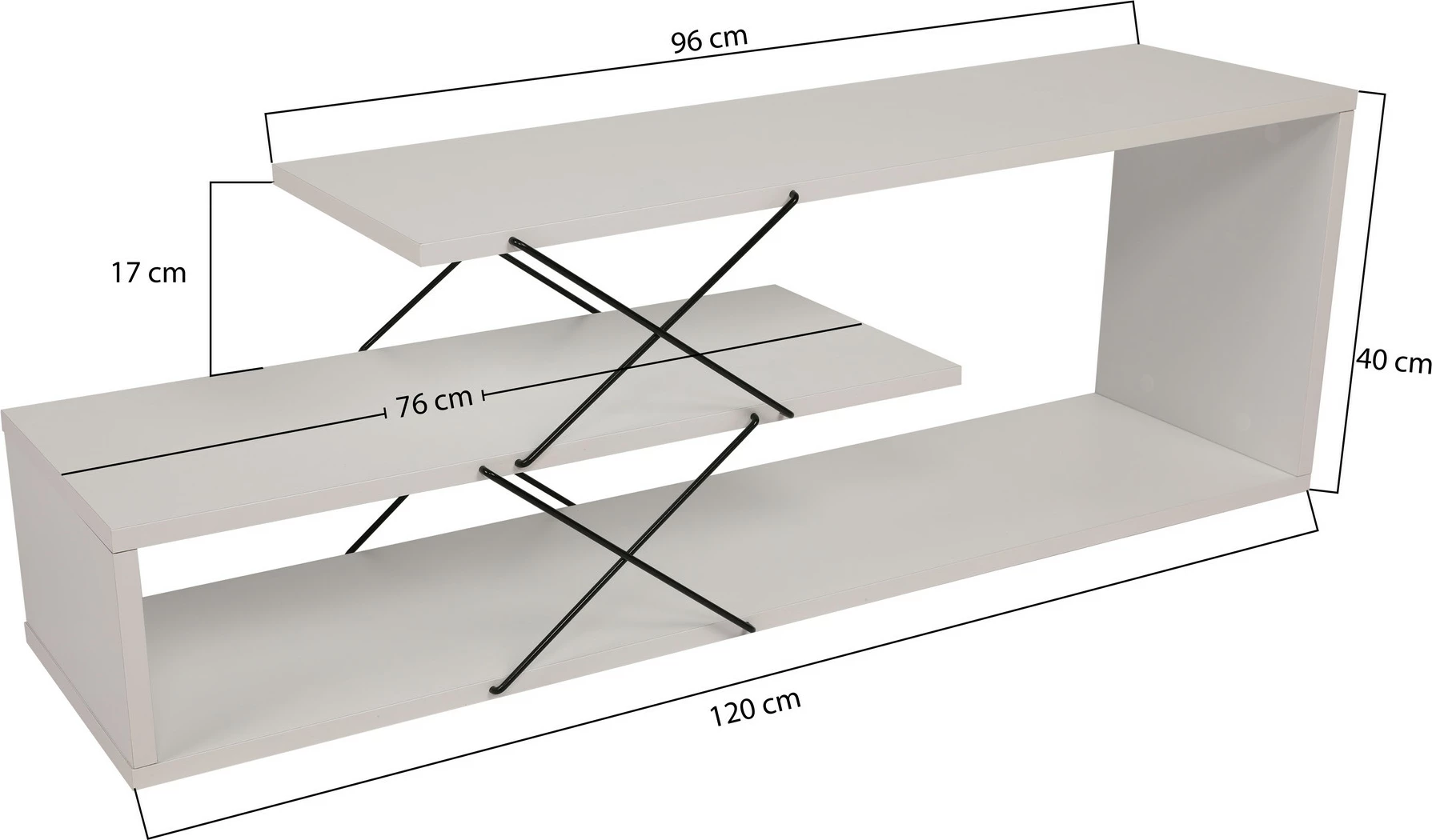 Komodë TV Hanah Home, Zigzag, e bardhë