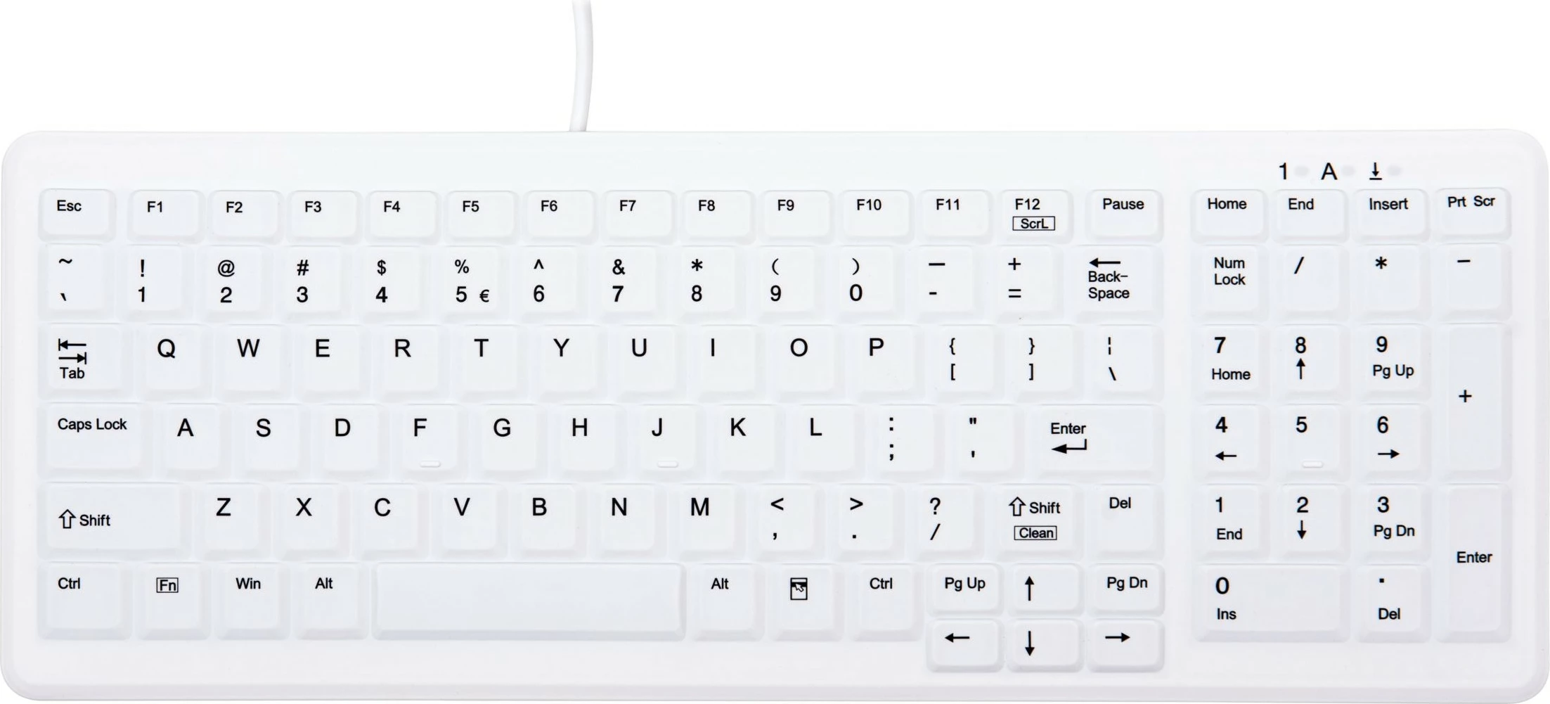 Tastierë Cherry AK-C7000F-UVS-W/US, USB, IP68, bardhë
