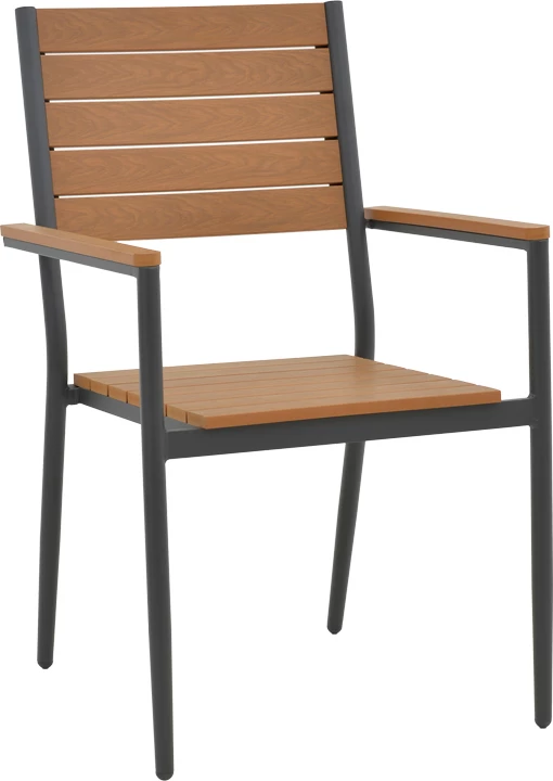 Tavolinë me karrige Synergy-Vitality set prej 3 copash alumini dhe kompensatë ngjyrë natyrale 80x80x74cm