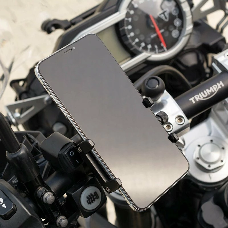 Mbajtës telefoni Fixed Fixed Bikee ALU për timon 18–31 mm, për 4–6.7", alumin me Anti-UV, i zi