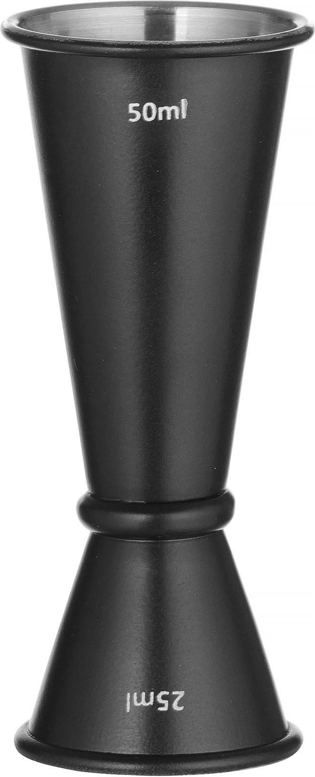 Jigger matës koktejesh, Bar Up, me unazë, 25/50 ml, inoks, i zi