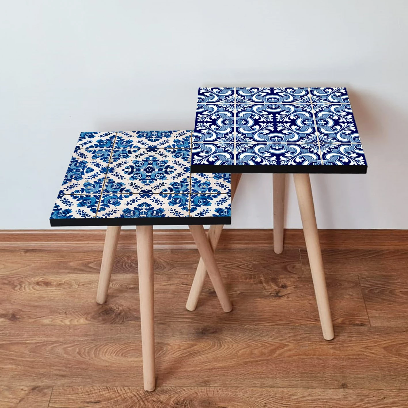 Set tavolinash ndihmëse, dy copë, ngjyrë blu navy, Skye Decor, 2Shp406