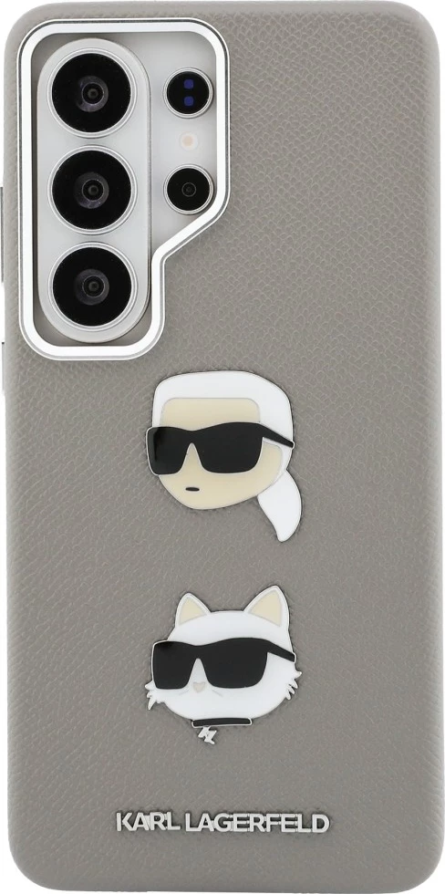 Mbështjellës Karl Lagerfeld Saffiano Double Heads Metal për Samsung Galaxy S26 Ultra, argjendtë