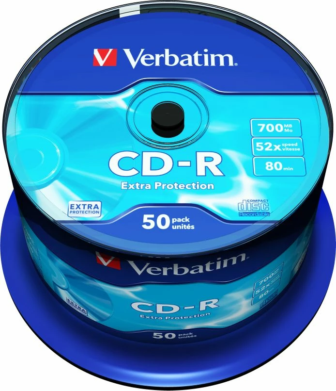 CD-R Verbatim 43351 700MB 52x 80min, paketë 50 copë