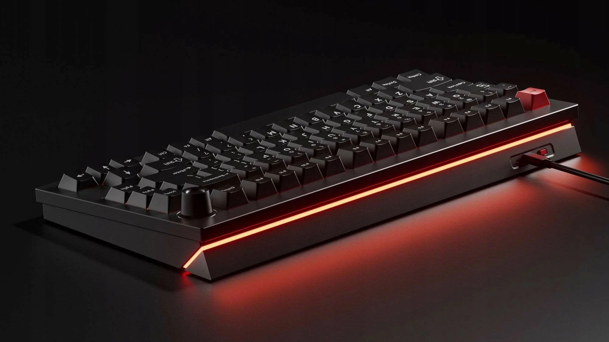 Tastierë gaming magnetike Keychron Lemokey L5 HE (L5W-M1), 75%, US layout, RGB, USB me kabllo 1.8 m, Ultra-Fast Lime Magnetic Switch (green), e zezë