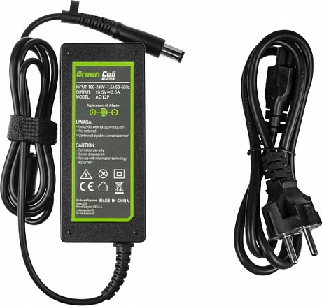 Adapter rryme për laptop Green Cell PRO 65W, 18.5V 3.5A, për HP 250 G1/255 G1/ProBook 450 G2/455 G2, Compaq Presario CQ56/CQ57/CQ58