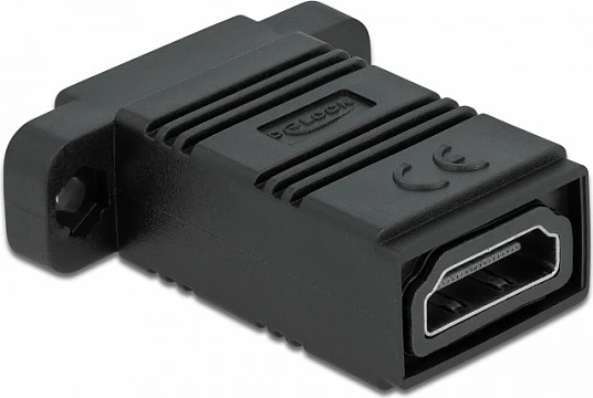 Adapter HDMI DeLOCK Easy 45, HDMI-A femër në HDMI-A femër, 4K 60Hz, i zi