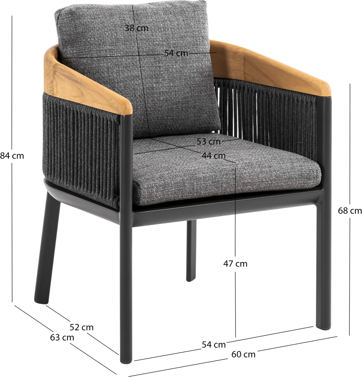 Karrige ngrënieje me mbështetëse Ethereal, ngjyrë gri e errët dhe qymyr, Candeo