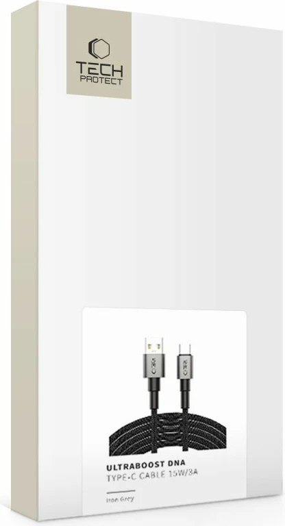 Kabllo Tech-Protect Ultraboost DNA USB-A / USB-C 300cm, Gri