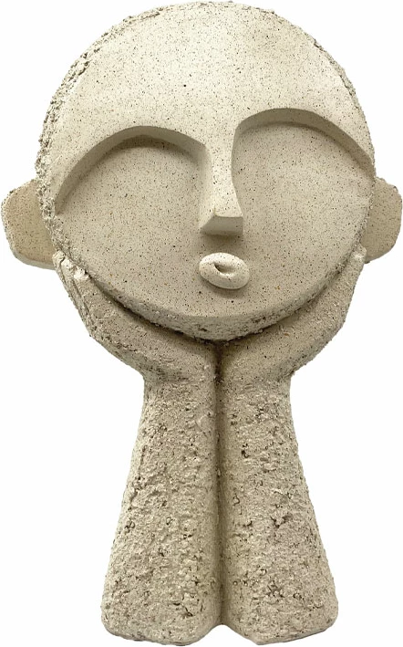 Dekor fytyrë MOOD 1, polirezine, bezhë, 18.5x14x27cm